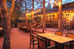 The Lodge brings the Catskills to San Diego with cheery lighting on the deck for parties and events.